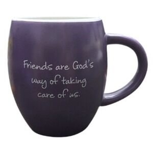 Purple 16 oz. Coffee Mug Friends Are Gods Way Ceramic Religious Gift Best Friend